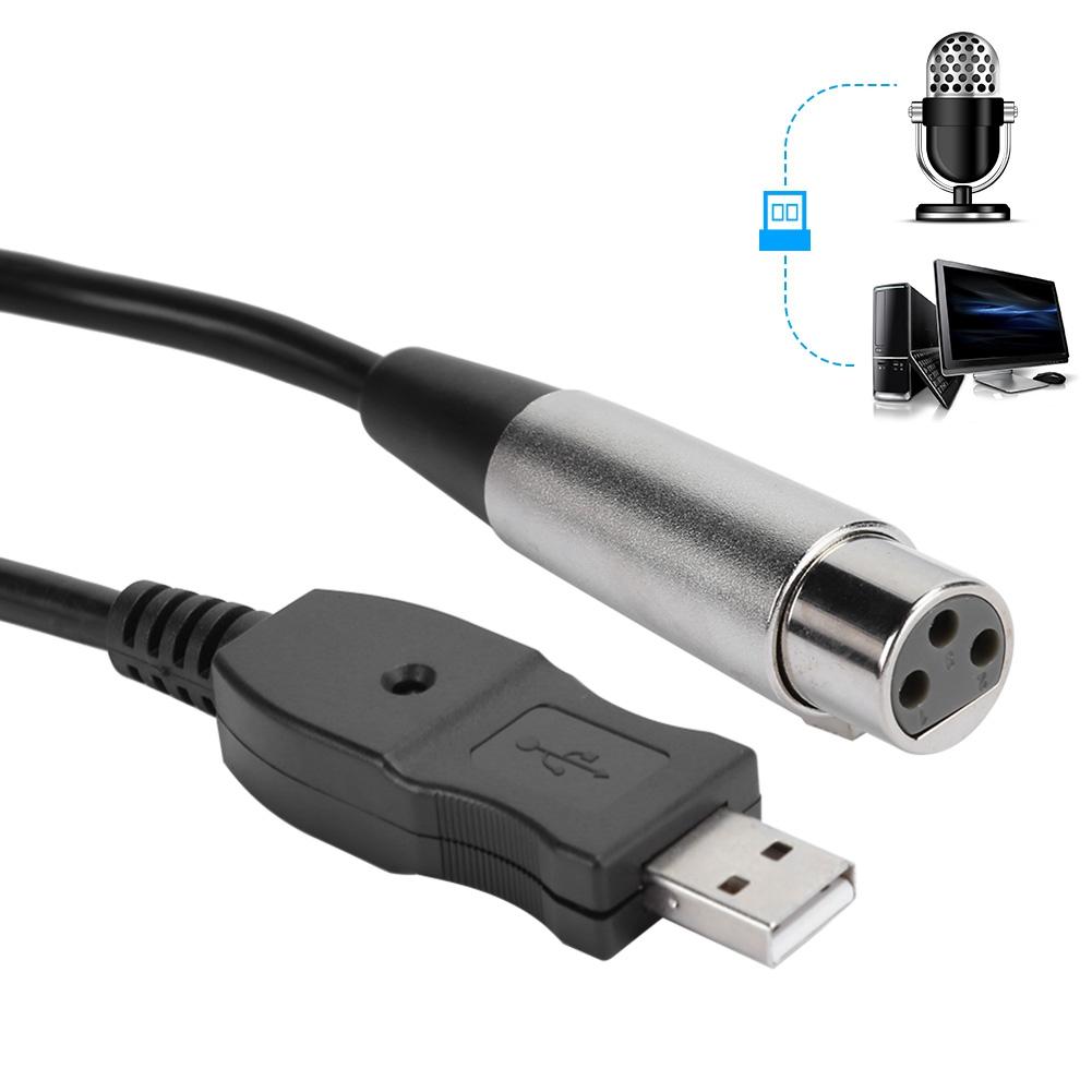Microphone Mic Link Cable Adapter USB To XLR Microphone Link Cable Cord 3 Meter
