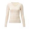 3 Pack Women's Long Sleeve Brushed V-Neck Thermal Tops Warm Base Layer Fashion Undershirt Black White Grey S-XL