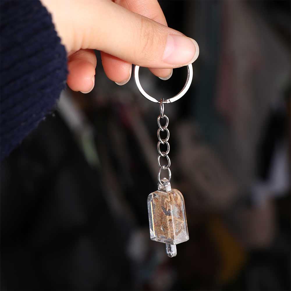 Acrylic Pendant Fruit Ice Cream Keychain Milk Tea Flower Slice Keyring   Car Keychain