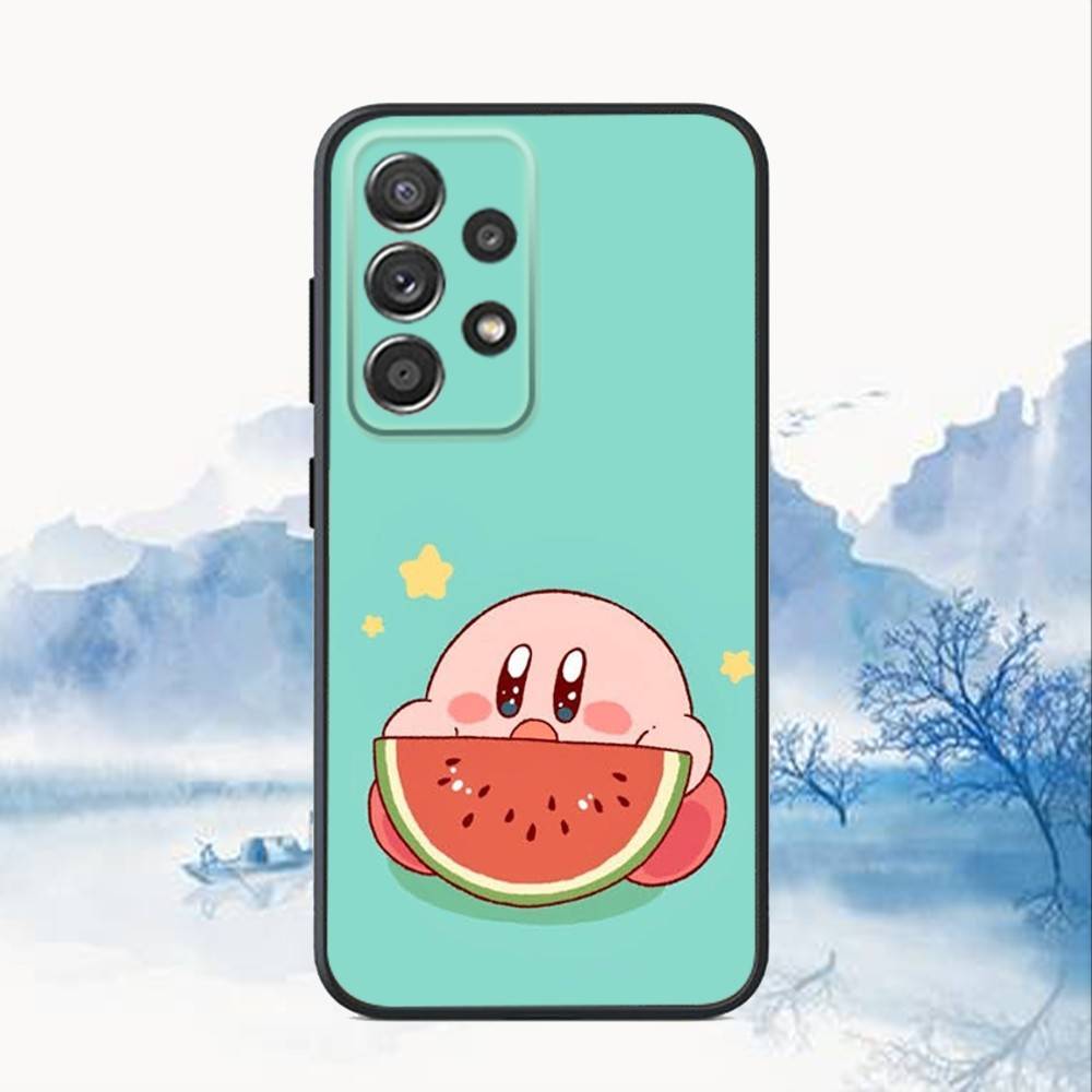 Игровой Мультяшный Милый K-Kirby Чехол для Телефона Для Samsung S25,S24,S21,S22,S23,S30,Ultra,S20,Plus,Fe,Lite,Note,10,9,5G Черный Чехол