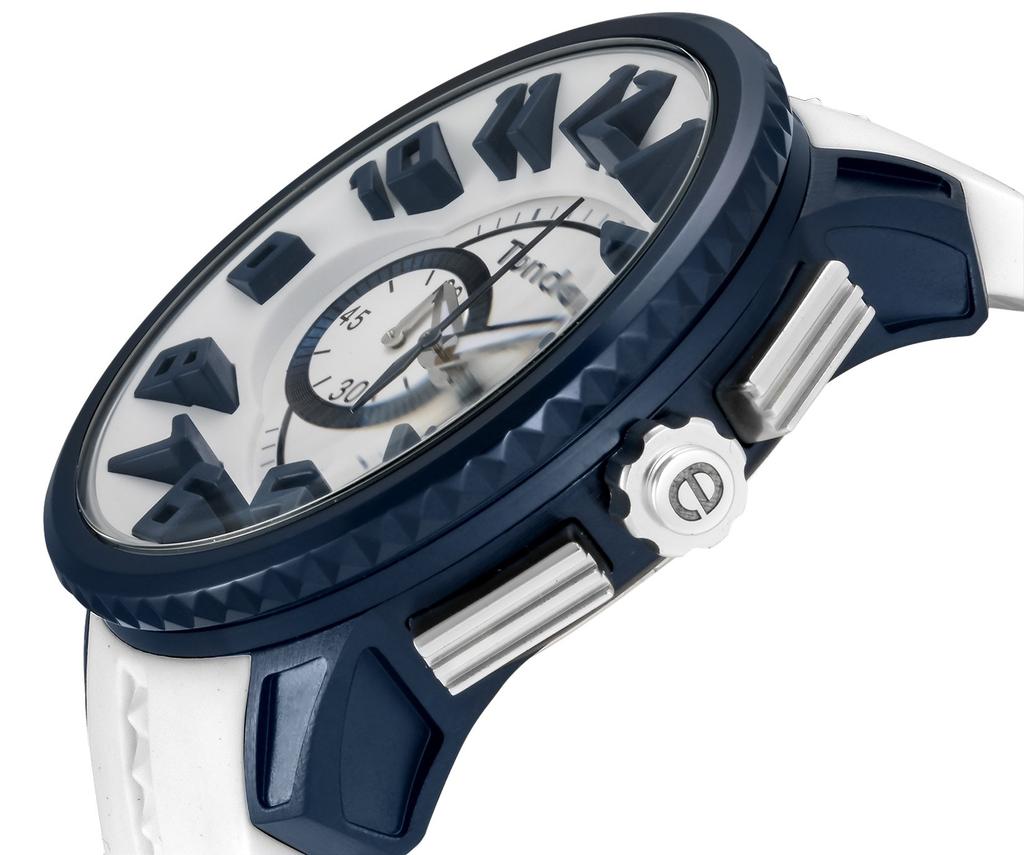 White Mineral 51MM Watch Official Import [Tendence] Wristwatch, Dial, Aluminum, Glass, Quartz, TY146001, Men's,