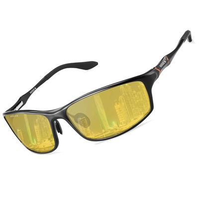 Ночь Ночное вождение Поляризованные очки для ночного вождения Ночное вождение Солнцезащитные очки [SOXICK] Солнцезащитные очки, Солнцезащитные очки, Мужские, Линзы, Желтый, UV400, Желтый,