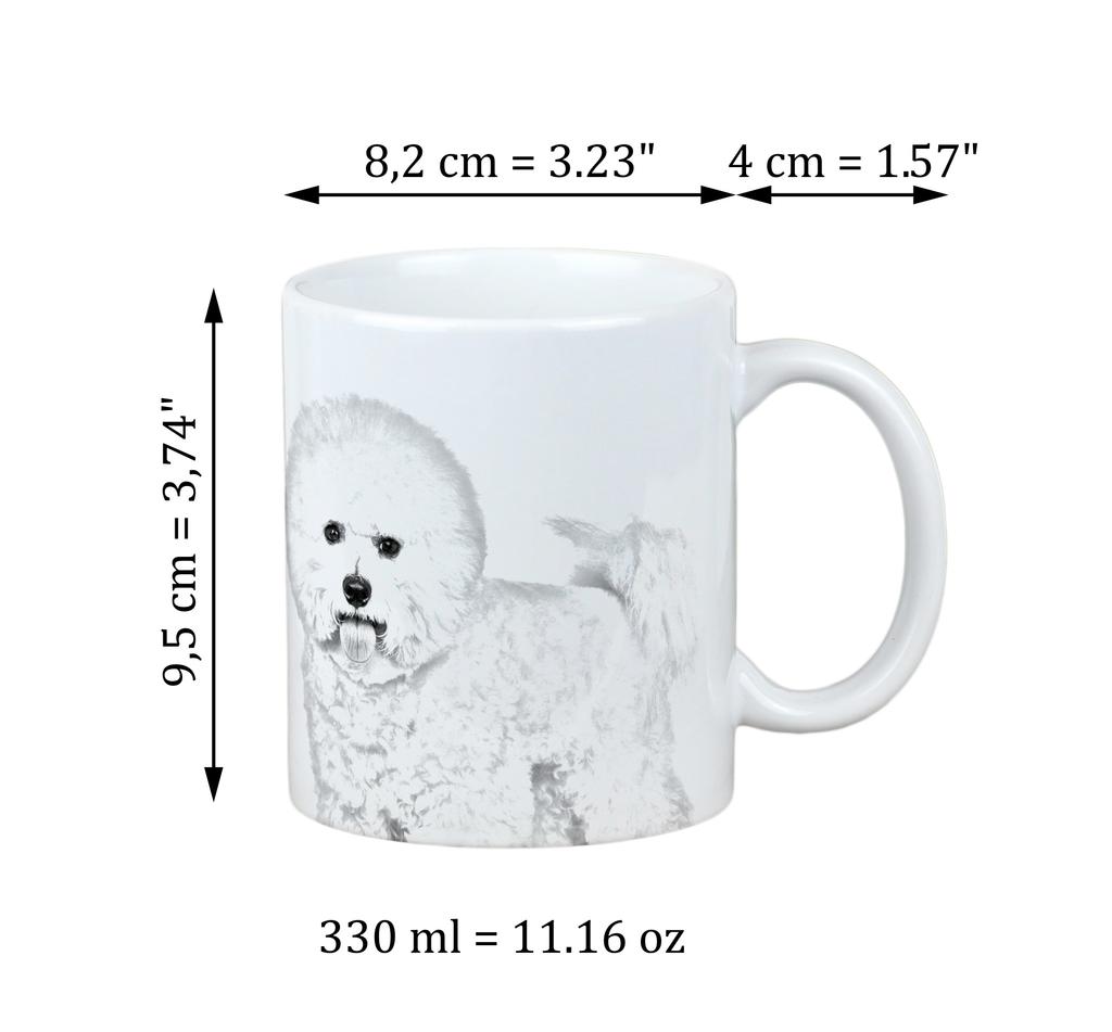 Bichon Frise, Bichon Tenerife, Bichon a poil frise - cup with a dog, cheerful cup for a dog lover, personalized gift from the Art-Dog brand