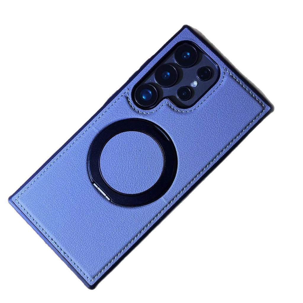 Samsung S25 Ultra Вращающаяся подставка Кожаный магнитный чехол