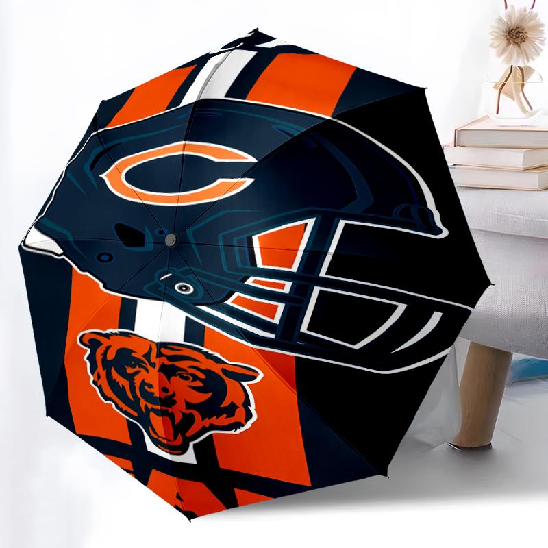 Складной зонт с принтом логотипа Chicago Bears, для улицы, отдыха и путешествий, прочная ткань зонта, подарок на день рождения и праздник