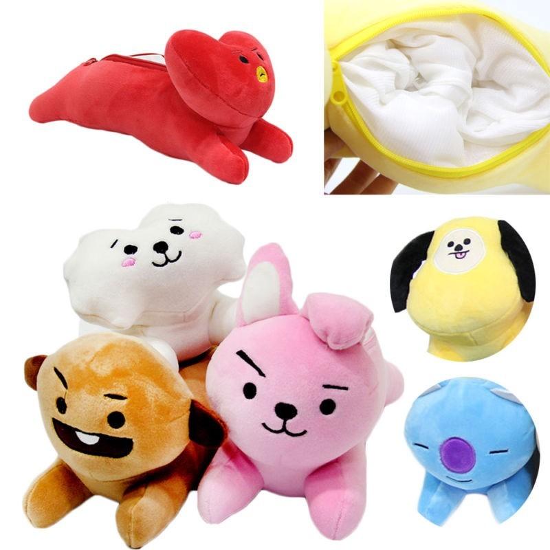 Сумка Bt21 Мягкая кукла Косметичка Игрушка с популярными Bangtan Boys Bts Плюшевый пенал для поклонников Kpop