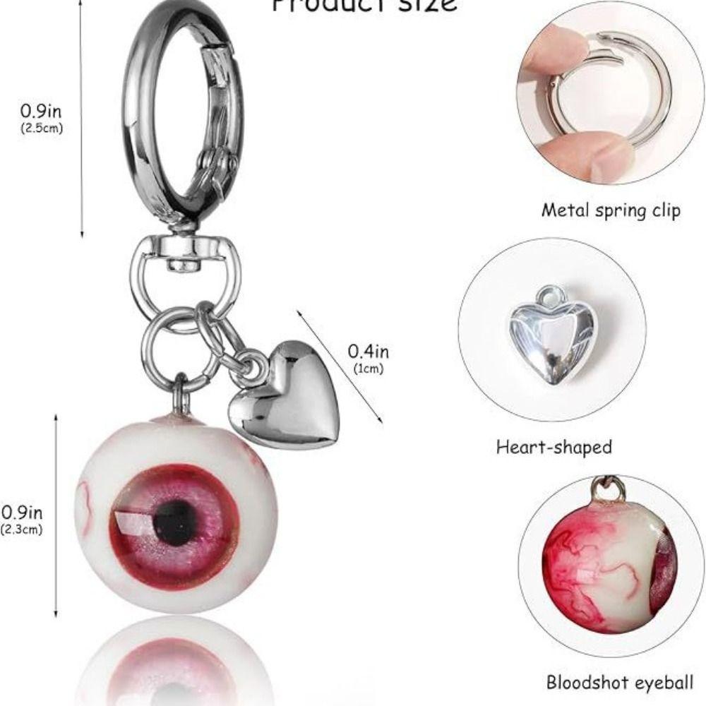 Eyeball Charms Gothic Eye Keychain Resin Material Eye Keychain Halloween Eyes Keychain  Cool Decor