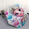 Disney Elsa,Frozen,Hearts Manual Opening and Closing Umbrella, 49-Rib Reinforced Folding Design, Lightweight