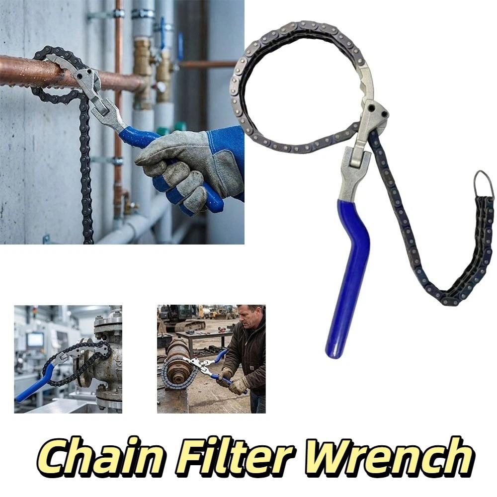 Heavy Duty Chain Filter Wrench Flexible Chain Oil Filter Removal Tool Pipe Fittings Removal