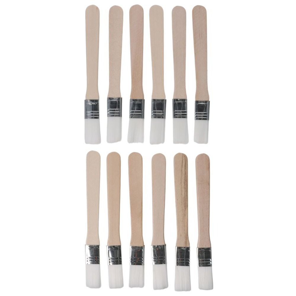 1/12Pcs 0.6 inch Painting Tool Nylon Bent Head Cabinets Wood Handle Wall