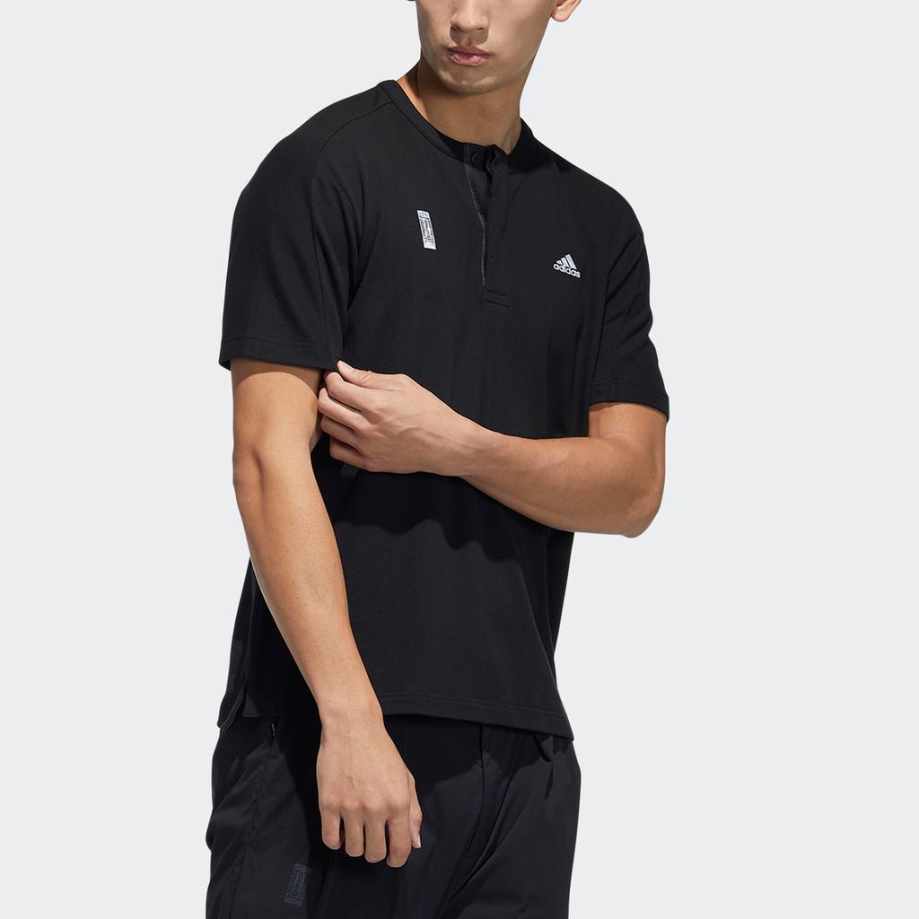 adidas Wj T Henly Sports Casual Short Sleeve Black Men's GP1816