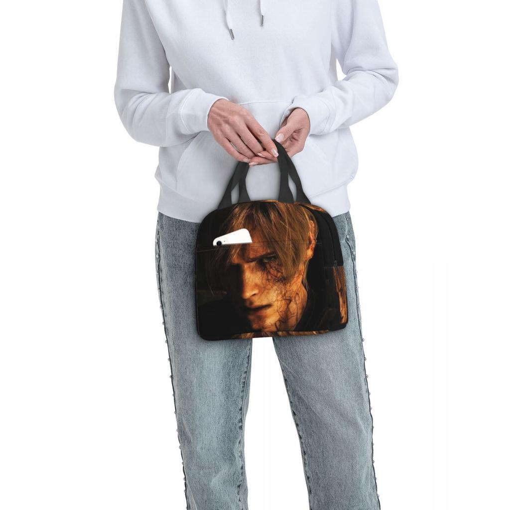 Resident Evils Leon Kennedy Game Insulated Lunch Bag for Women Kids Portable Food Boxes Thermal Lunch Box Tote