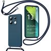 Case - E.F.CONNECTION - For Xiaomi Redmi Note 13 Pro 5G - Shockproof Protection - Adjustable Cord - Navy Blue Silicone