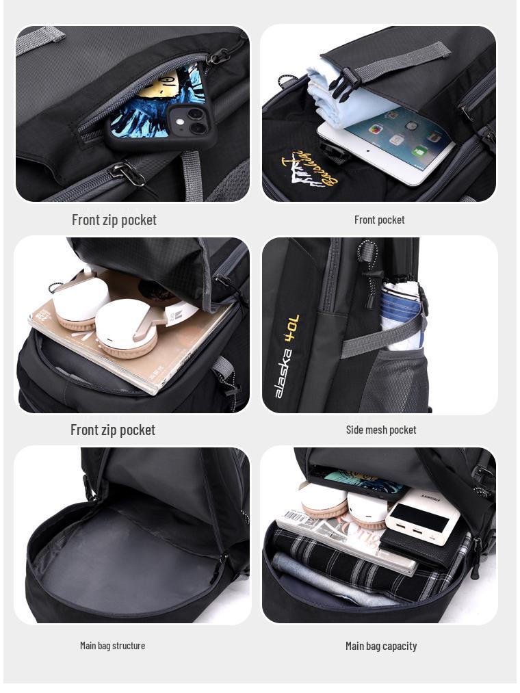 40L Fashionable Outdoor Sports Backpack for Autumn/Winter - Unisex Laptop & Student School Bag