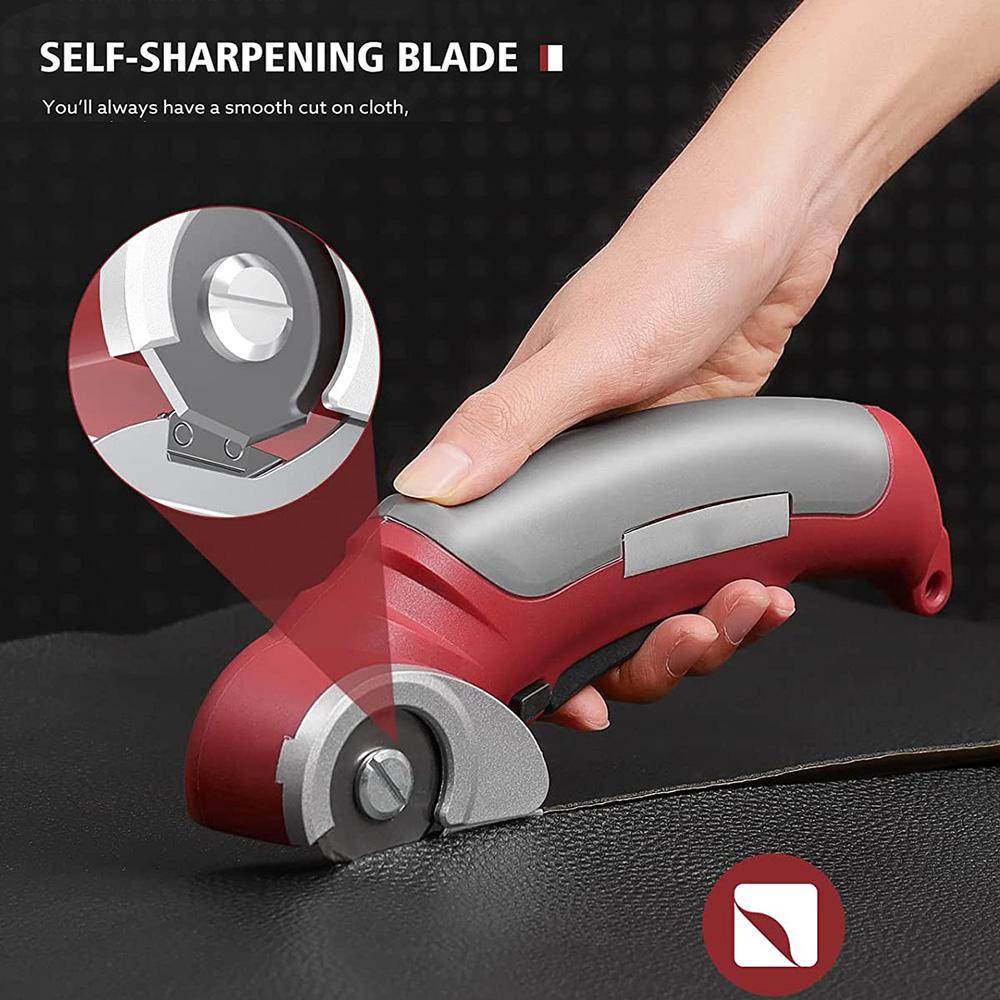 2000mAh Portable Cordless Electric Round Scissors Electric Scissors Shear Cloth Cutter Fabric Cutting Machine Kit Cutting Tool