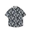Flower Shirt Men'S Beach Retro Casual Hawaiian American Trend Brand Short Sleeve Men'S Hong Kong Style Shirt Men'S