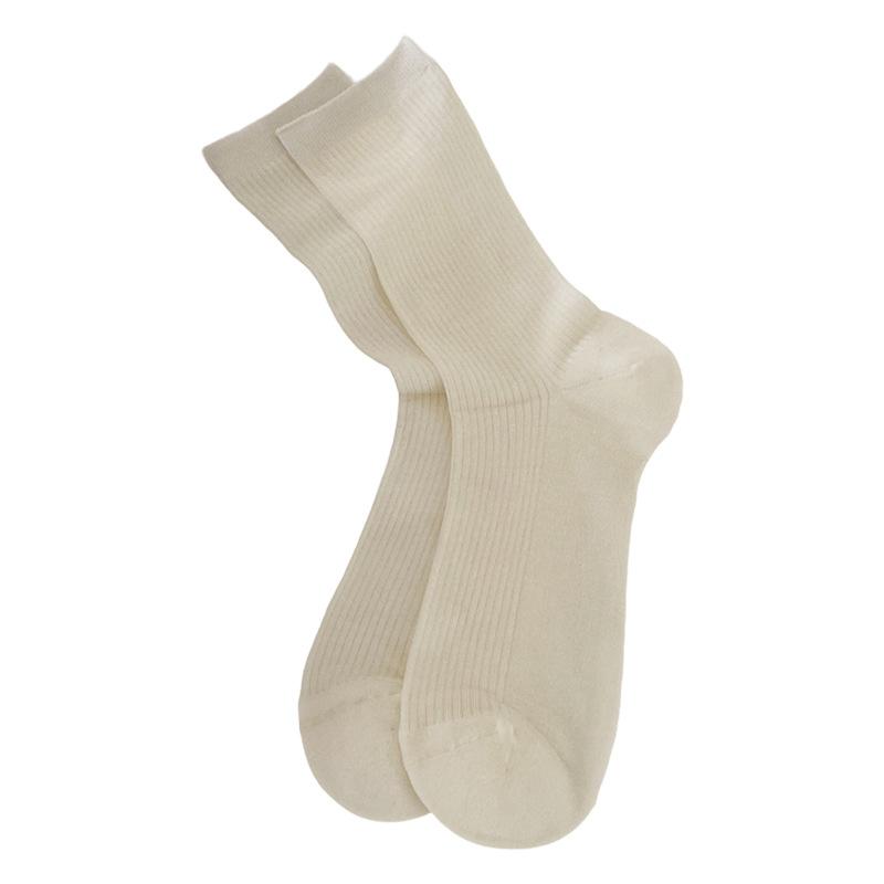 Boneless socks women's Korean version ins vertical striped medium tube socks spring and summer thin silk stacking socks