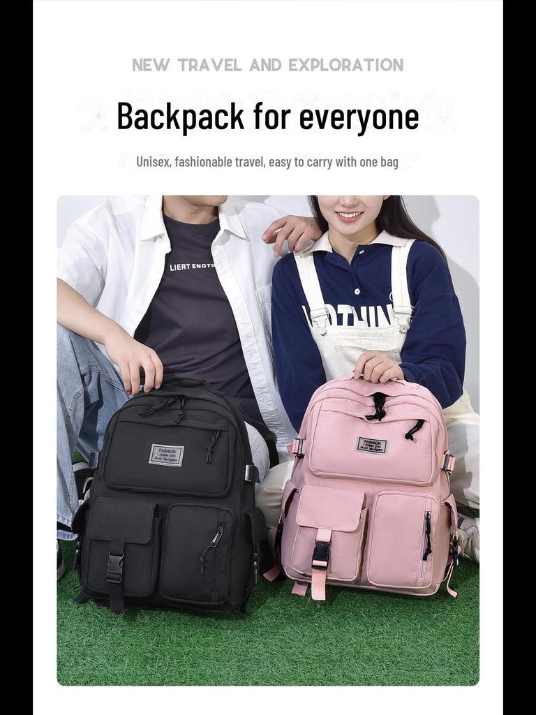 Школьный рюкзак для девочек в корейском стиле: Простой, модный, вместительный рюкзак для учеников младших и старших классов средней школы.