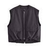 Early Autumn New Women's Clothing Waistcoat round Neck Sleeveless Commute Leisure Ruched Hem Cotton Vest 7864386