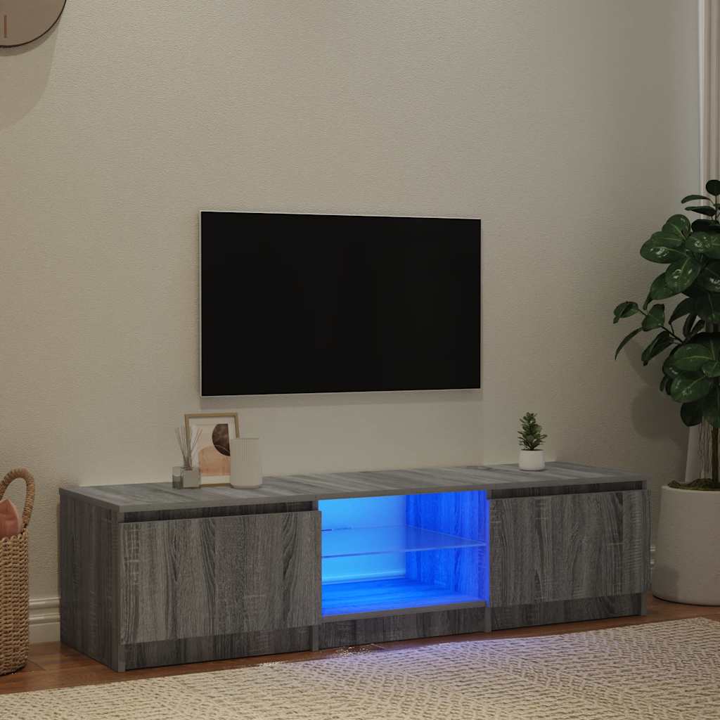 Vidaxl Szafka Pod Tv, Z Led, Szary Dąb Sonoma, 140X40X35,5 Cm