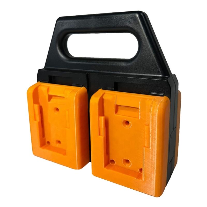 Space Saving 4 Bay Tool Battery Storage Rack Small Designs 18V/20V Battery Organizers Easy to Use for Workshop Use