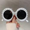 Retro Round Design Shades Women Chic White Pearl Decor Sunglasses Original Brand High Quality Vacation Beach Sun Glasses