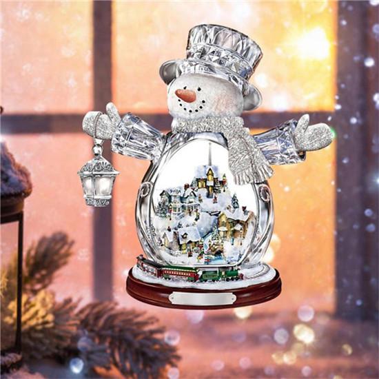 Рождественская наклейка на стену Рождественская елка Вращающаяся скульптура Украшения для поезда Наклейка на окно Наклейки Украшения для дома