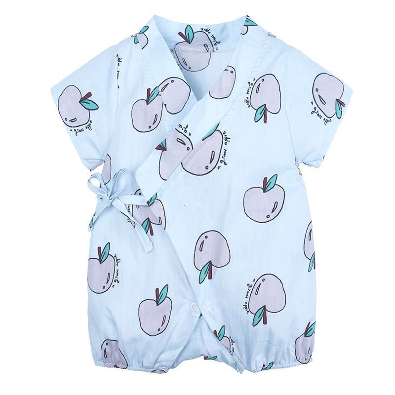 KIDDIEZOOM Летний комбинезон с короткими рукавами и принтом лимона для новорожденных девочек, повседневный комбинезон для маленьких мальчиков, одежда