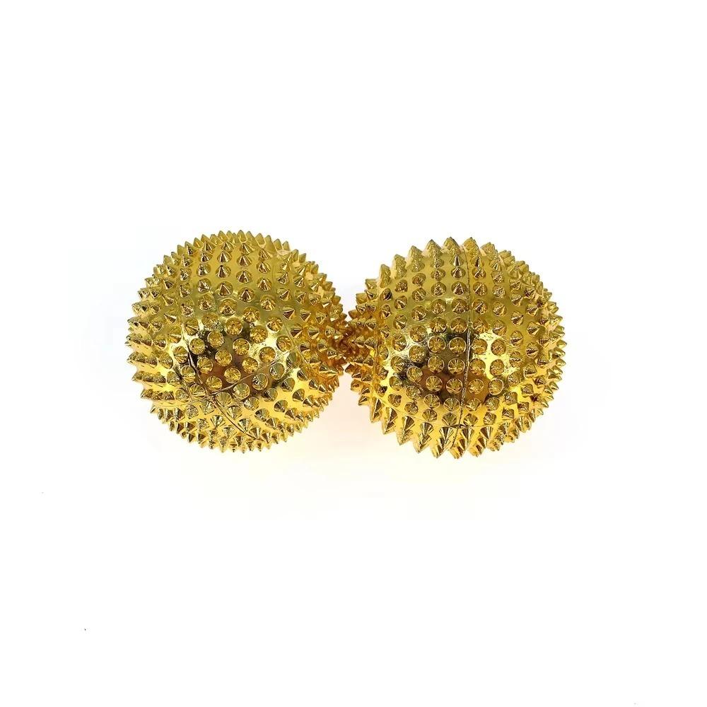 2Pcs Spiky Surface Spiky Hand Roller Built-in Magnet Fitness Therapy Ball Acupoint Health Care