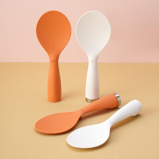Rice Shovel Multifunctional Non-Stick Long Handle Plastic Spoon with Bump Design Tableware Food Grade Standing