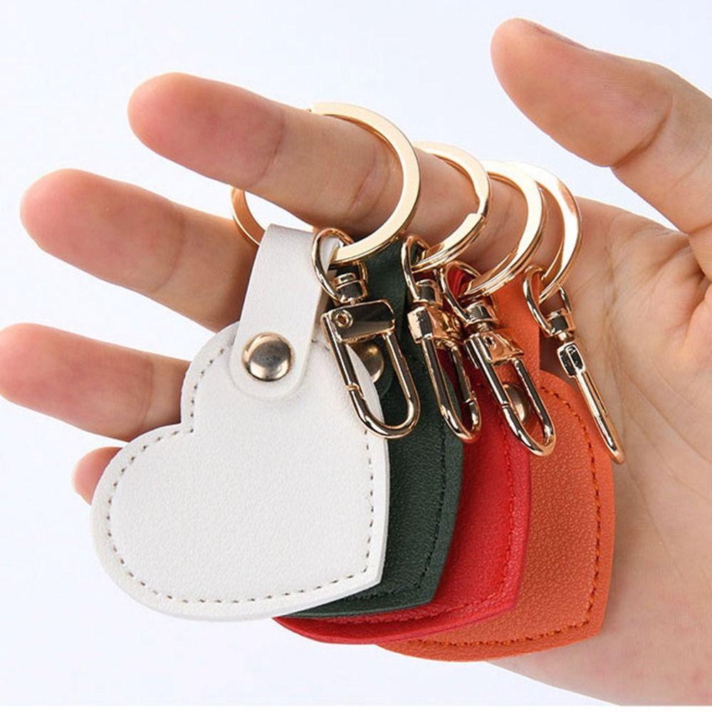 Простой кожаный брелок в форме сердца, автомобильный брелок для ключей, красочный кулон в форме сердца, брелок для ключей, сумка, висит