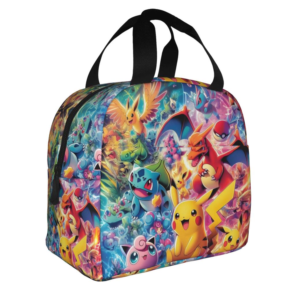 R Team Rocket Cartoon Insulated Lunch Bags for Women Anime Portable Cooler Thermal Bento Box School