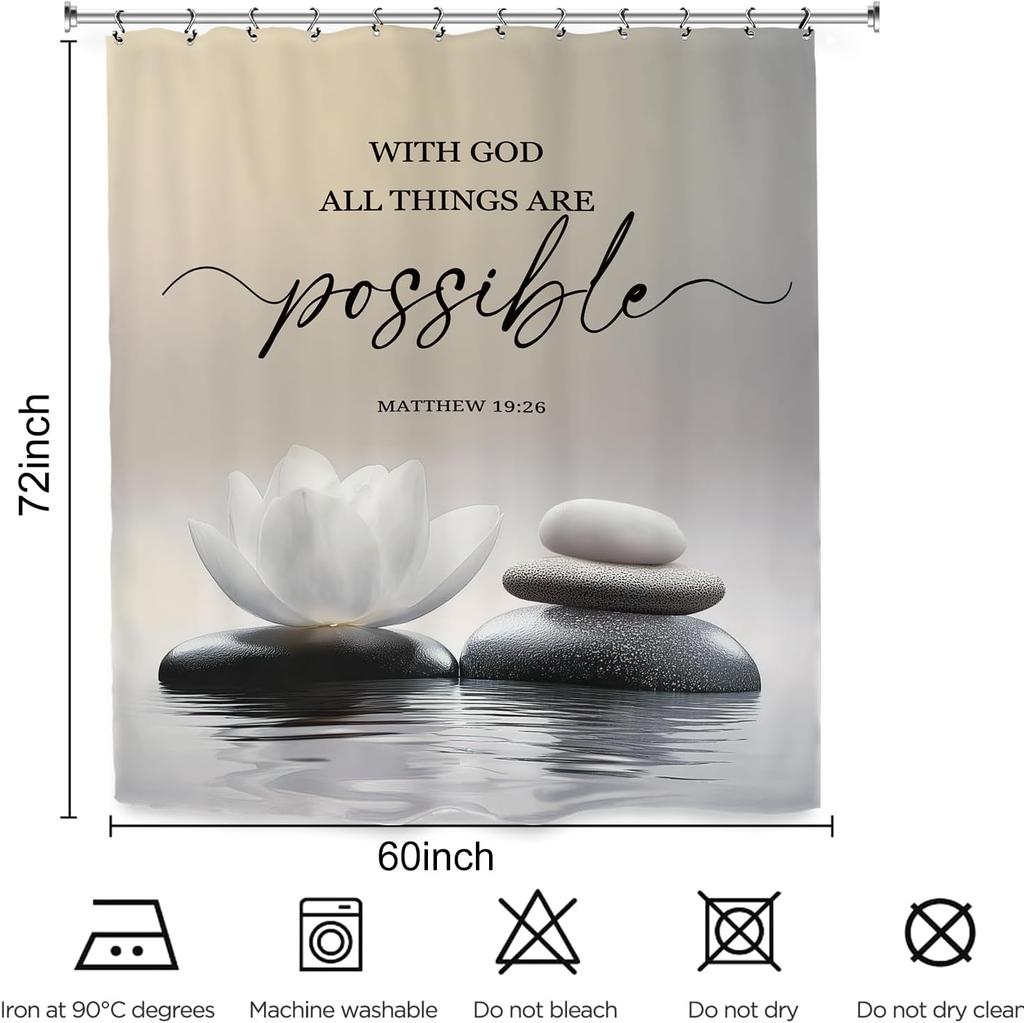 Шторка для душа Zen Lotus Spa Чернильные цитаты Медитация Вдохновляющая Мотивационная Библейская Ванная Комната Набор Аксессуары Декор с