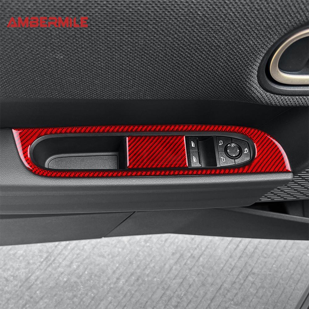 Soft Carbon Fiber Sticker Panel For Mini Cooper S F66 2024 2025 Car Door Window Lift Switch Frame Interior Auto Parts LHD RHD