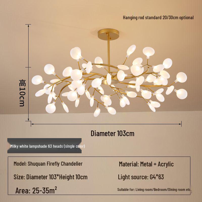 Северная люстра Светлячок: Минималистичное креативное освещение для столовой, спальни и жилых помещений