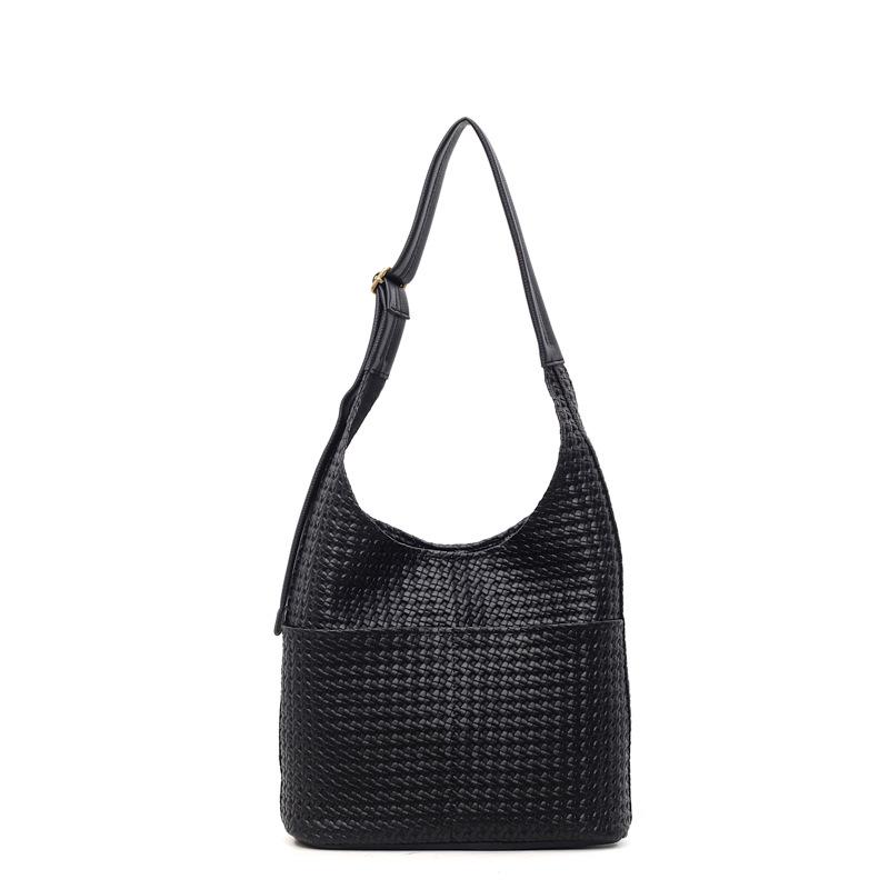 2025 Retro Solid Color Large Capacity Soft Leather Shoulder Bag