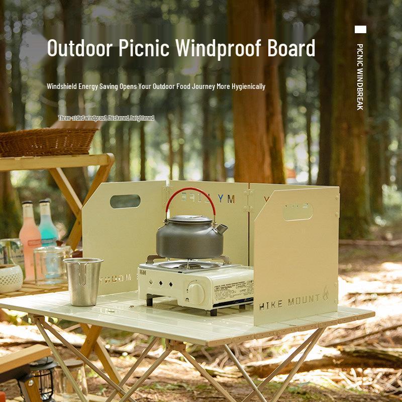 Portable Outdoor Windproof Stove Heat Concentrator with Four-Fold Thickened Shield