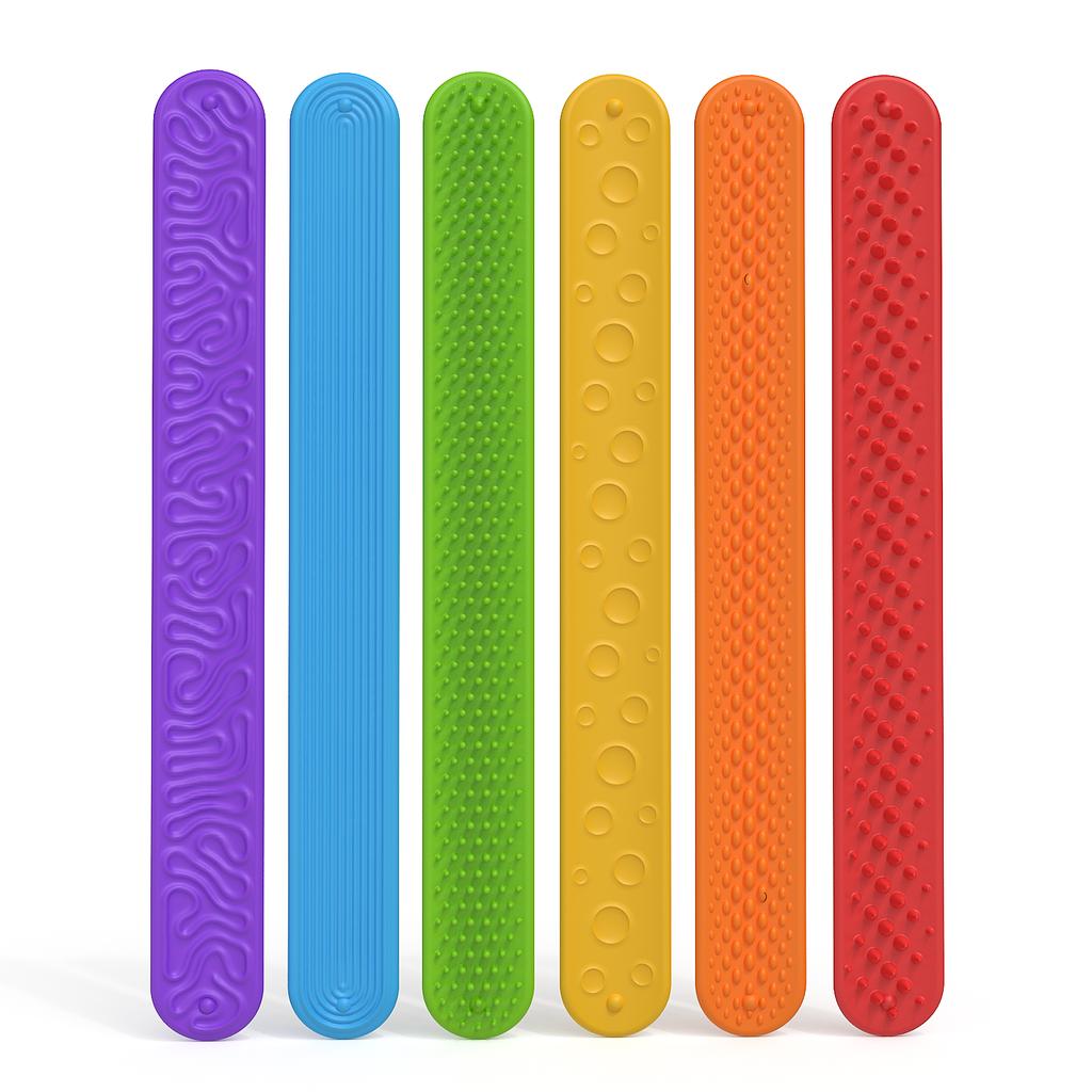 Игрушки Детские Сенсорные Текстурированные Силиконовые Браслеты Игрушки для Снятия Стресса Набор из 6 штук Текстурированные Для Детей Успокаивающие Игрушки для Снятия Стресса Новые
