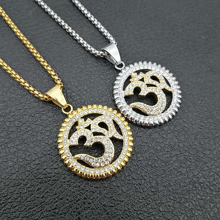 2026 Fashion Personality Party Wear Accessories, Gold-plated Diamond Symbol Pendant