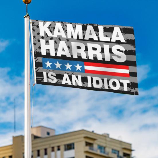 Флаг Камалы Харрис 2024 года 3x5 футов, флаг США для выборов, для внутреннего и наружного декора, ветроустойчивый патриотический баннер с медными пряжками для дома, двора, сада