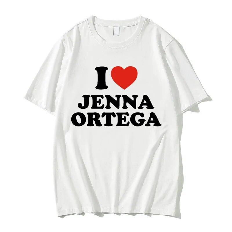 Футболка I Love Jenna Ortega, топы, летние свободные футболки унисекс в стиле хип-хоп с короткими рукавами, унисекс, женская мода, повседневная футболка большого размера, европейский размер