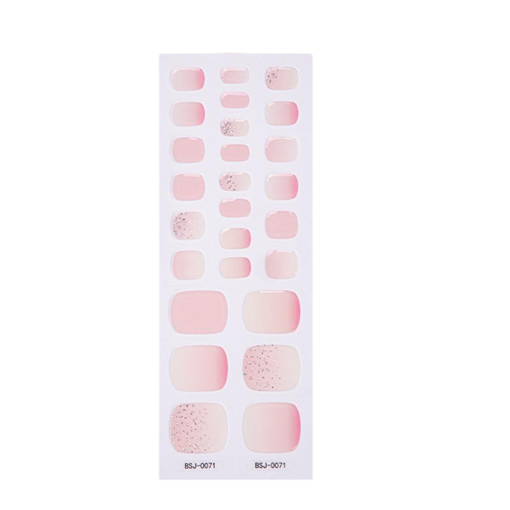 Sparkles Toenail Polish Strips Semi Cured Gel Toenail Strips Toenail Stickers Full Nail Wraps Pedicure Gel Nail Stickers
