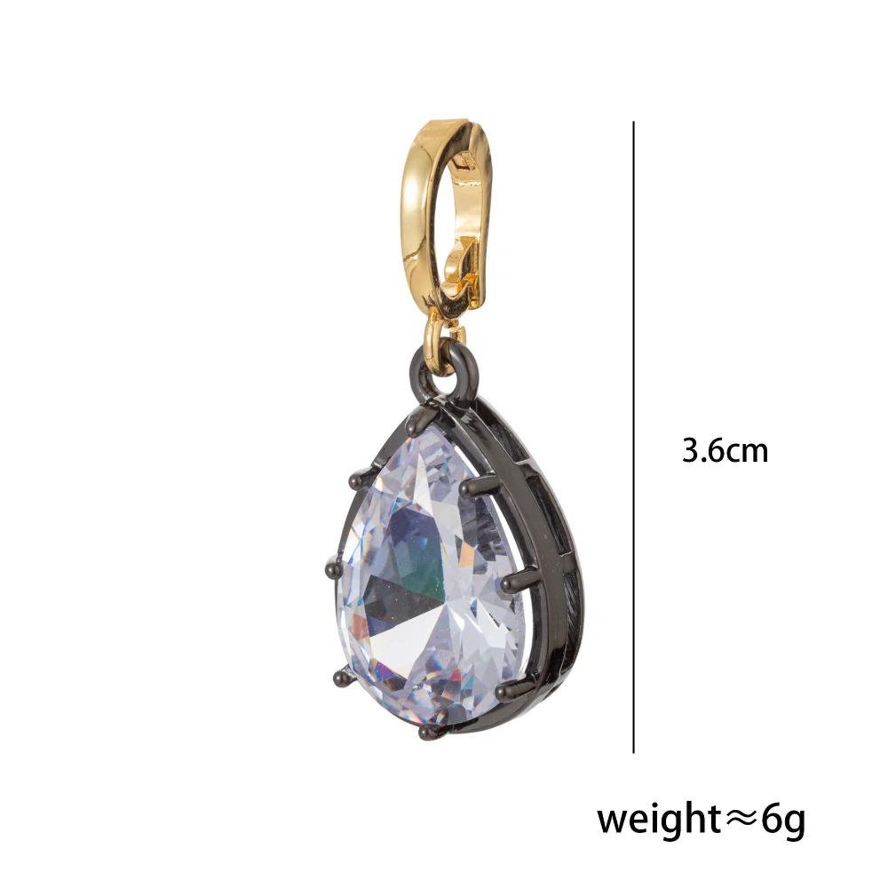 Necklace DIY Necklace Pendant High Permeability Geometric Zircon Pendant Hypoallergenic Nickel Free Elliptical Waterdrop Pendant
