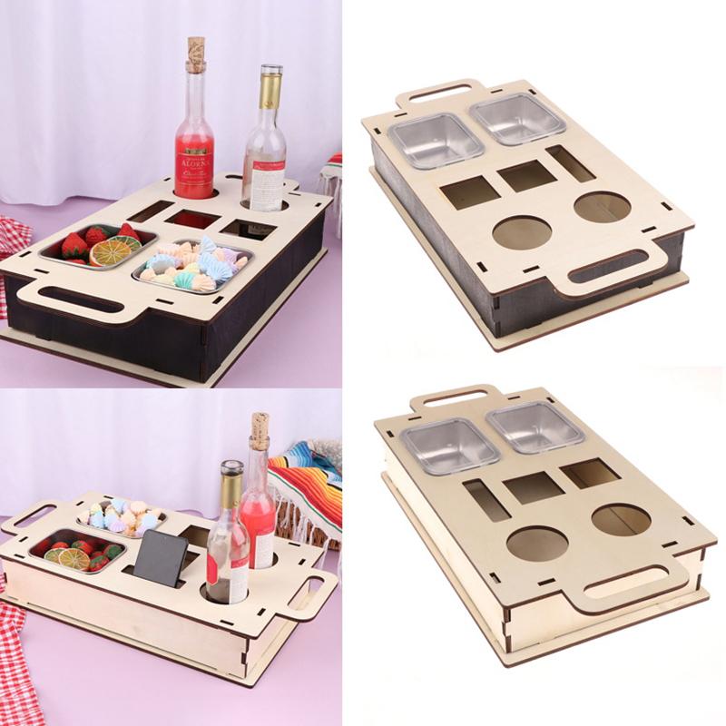 Диван-бар Диван-органайзер на боковые столики Журнальный столик Диван-бар Дерево Как Пивные Подарки Для Мужчин Диван-поднос С Двумя Чашами Для Закусок