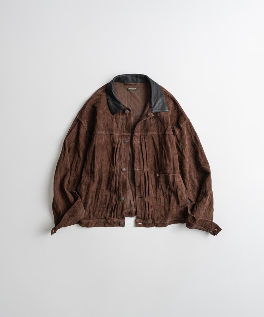 BEHEAVYER Washed Goatsuede Type-1 Jacket Chocolate