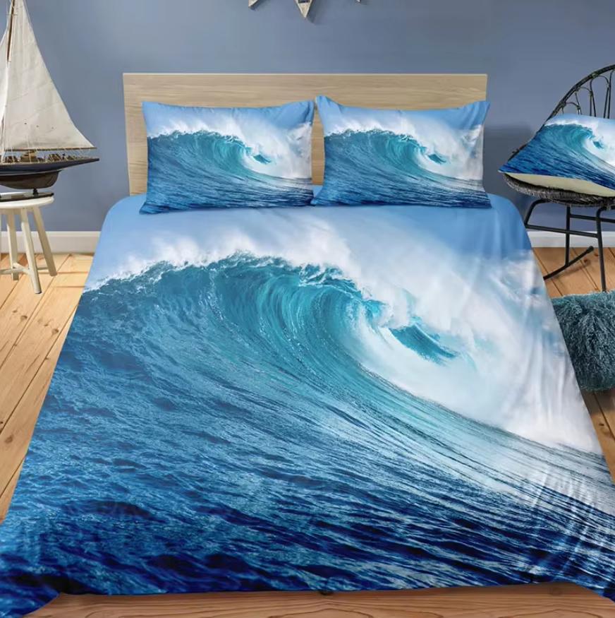 3D Digital Printed Beach Duvet Cover Modern Natural Bedding Set Coconut Grove Summer Bedroom Bed Cover Pillowcase 3-Piece Set