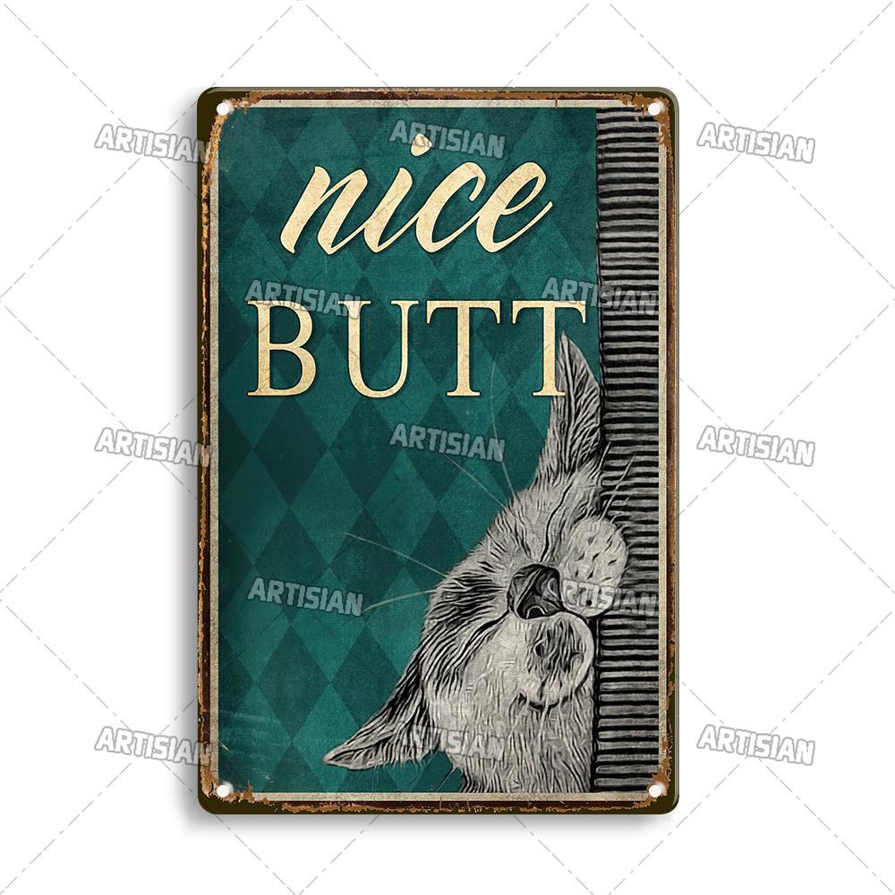 Салфетки Artisian Your Butt, забавный кот, металлический постер, ванная комната, туалет, жестяная табличка, декоративная тарелка, настенный декор, бар в гараже