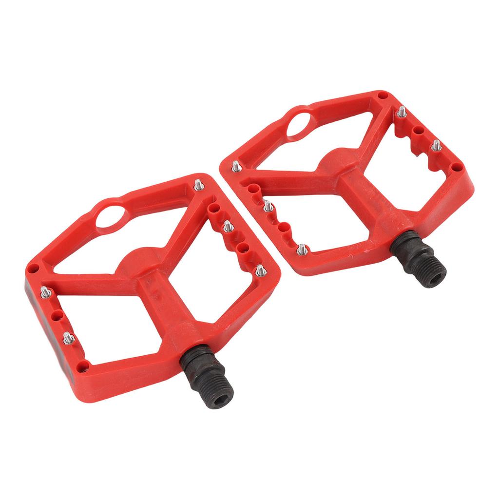 Bike Pedals Nylon Fiber Dual Bearing Anti Slip Lightweight Flat Platform Bike Pedals for Mountain