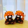 Creative Table with Sitting Raccoon Doll Plush Toy Red Panda Rag Doll Children's Accompanying Doll Birthday Gift