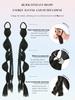 Synthetic Long Ponytail Extendeds Boxing Braid With Elastic Hair Loop Bubble Braid Double Ponytail Ring Buckle Heat Resistant Boxing Braid